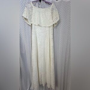 Elegant Lace Overlay Wedding Gown